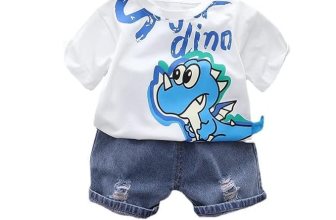 Googo Gaaga Boy’s Cotton Dino Printed T-shirt With Shorts Sets