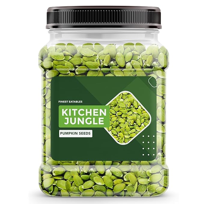 Latest Deal On Kitchen Jungle Raw Natural Pumpkin Seeds Jumbo 1KG jar pack - Dealsified