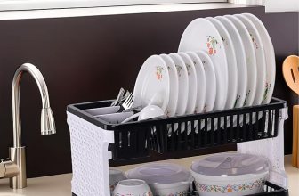 Kuber Industries Plastic 2 Tier Dish Drainer Rack