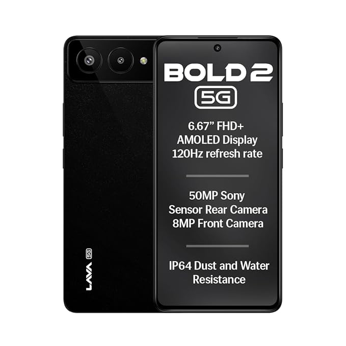 Latest Deal On Lava Bold 2 5G (Midnight Black, 6 GB RAM, 128 GB Storage) - Dealsified