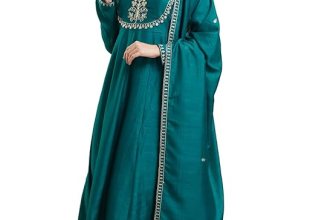 MOKOSH Women’s Silk Anarkali & Pant with Dupatta Set