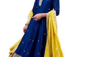 MOKOSH Women’s Silk Embroidered Kurta Pant Dupatta Set