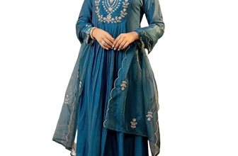 Nermosa Women Embroidery Solid A-Line Kurta and Pant Set with Dupatta