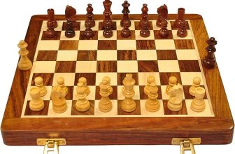 PALM ROYAL HANDICRAFTS 10 Inches Wooden Handmade Foldable Magnetic Chess Board Set