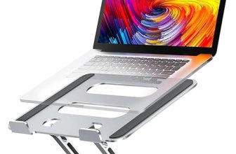 PLIXIO Adjustable Laptop Stand with 360° Rotating Base Tabletop Ergonomic Foldable Portable Holder