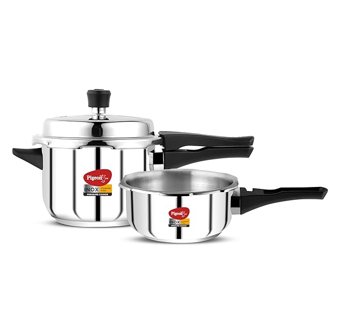 Latest Deal On Pigeon by Stovekraft Stainless Steel Pressure Cooker Combo with Induction Base - Dealsified