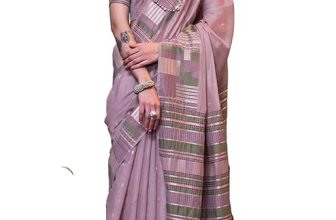 SGF11 Women’s Soft Cotton Linen Silk Saree With Unstitched Blouse Piece
