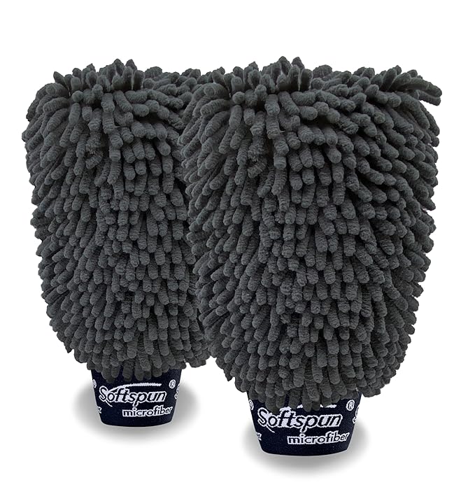 Latest Deal On SOFTSPUN Microfiber Double Side Chenille Mitt, 2 Piece Set - Dealsified