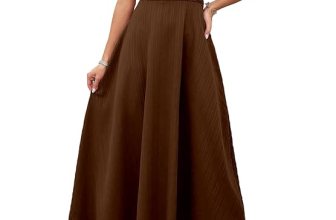 Shasmi Girl’s & Women’s Solid Color V-Neck A-Line Maxi Dress for Women