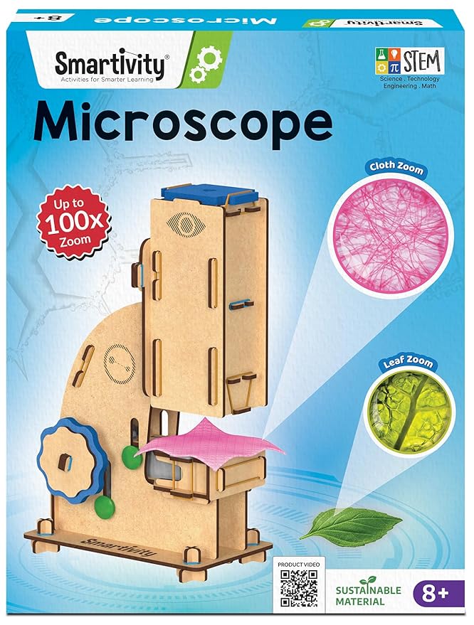 Latest Deal On Smartivity DIY Microscope 100x Zoom Toy for Kids Age 8-10-12-14 Years Old - Dealsified
