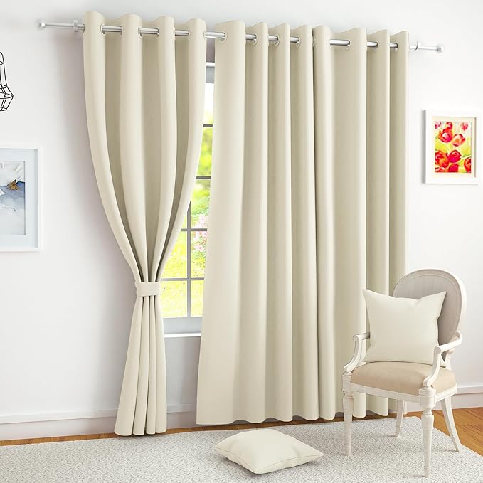 Latest Deal On Story@Home 100% True Blackout Door Curtains 7 Feet Long Set of 2 - Dealsified