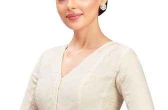 Studio Shringaar Women’s Cotton Silk Stretchable (Smocked) Readymade Saree Blouse