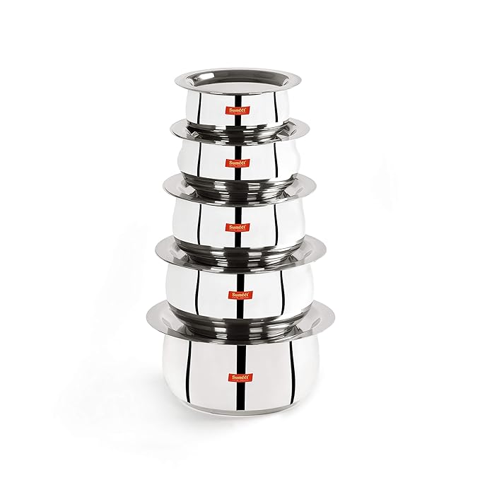 Latest Deal On Sumeet Stainless Steel Belly Shape 5 Pc - Dealsified
