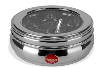 Sumeet Stainless Steel Belly Shape Masala (Spice) Box