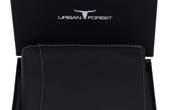 URBAN FOREST Oliver Black Leather Wallet for Men, 6 Card Slot