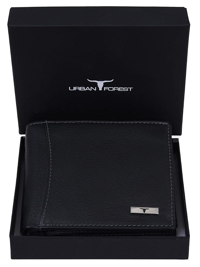 Latest Deal On URBAN FOREST Oliver Black Leather Wallet for Men, 6 Card Slot - Dealsified