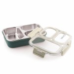 WARMEO BENTO Microwave-Safe Stainless Steel Lunchbox with 3 compartments