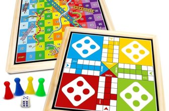 Wembley 2-in-1 Ludo Snake and Ladder Jumbo Wooden Board Game