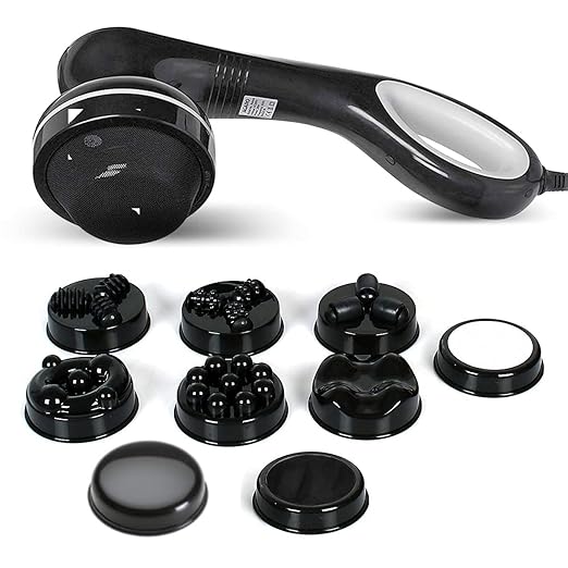 Latest Deal On AGARO Relaxo Electric Handheld Full Body Massager with 8 Massage Heads - Dealsified