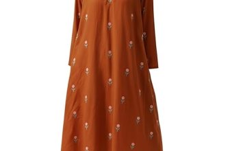 ANNI DESIGNER Women’s Rayon Viscose A-Line Printed Co-Ord Set with Palazzo