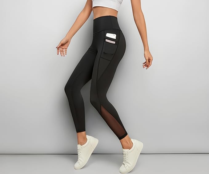 Latest Deal On BLINKIN Women's & Girl's Stretch Fit High Rise Track Pant Gym wear Mesh Leggings Workout Pants with Side Pockets - Dealsified