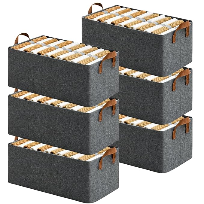 Latest Deal On DAREV Wardrobe Organizer for Clothes with Metal Frame Rectangle Storage Baskets for Clothing - Dealsified
