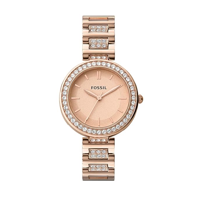 Latest Deal On Fossil Stainless Steel Women Karli Rose Gold Dial Analog Watch - Dealsified