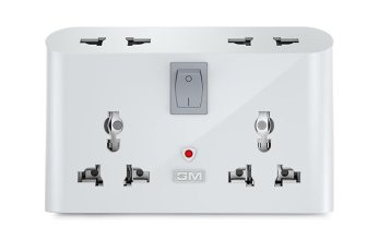 GM 3019 3 Pin Universal Multi Plug Travel Adaptor