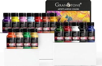 GRANOTONE Acrylic Colour Set 50 ml Each Pack of 16 Water Based Non Toxic Fast Drying Multicolor Craft Canvas Paints
