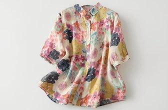 Gufrina Women’s Casual Button-Down Shirt with Multicolor Floral Print & Half Sleeves