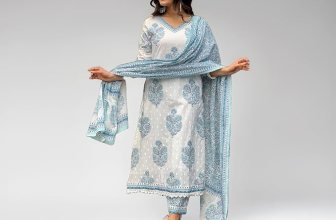 Nermosa Women Cotton Block Printed Kurta Pant With Dupatta