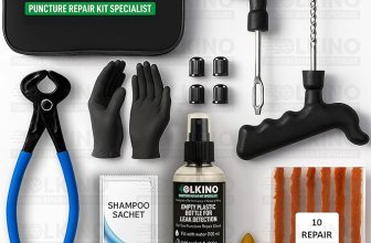 OLKINO 12-in-1 Tubeless Tyre Puncture Repair Kit for Cars & Bikes