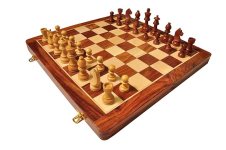 PALM ROYAL HANDICRAFTS 16 Inches Wooden Handmade Foldable Magnetic Chess Board Set with Magnetic Pieces