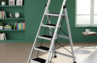 Plantex Ladder for Home 5 Steps/Foldable Ladder with Anti-Skid Wide Steps