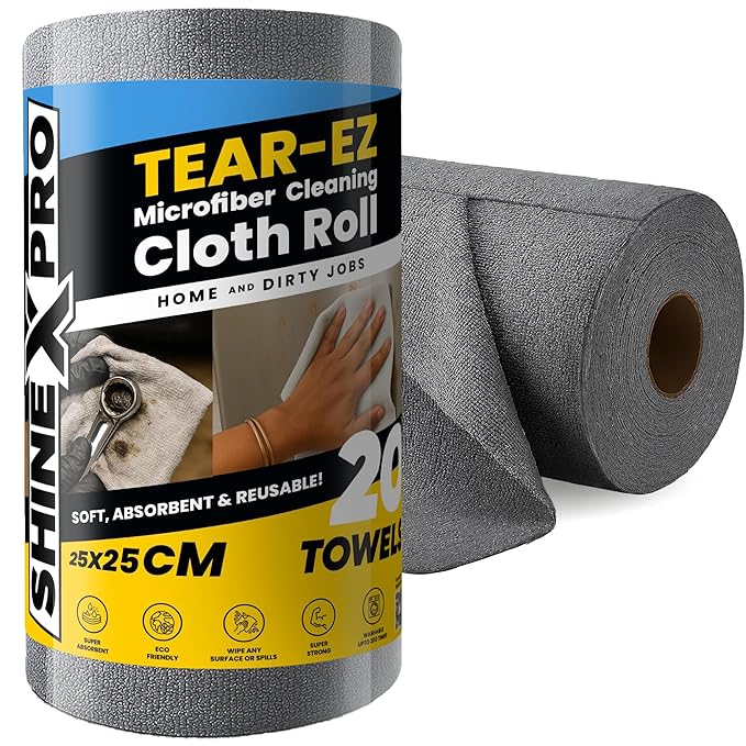 Latest Deal On ShineXPro Microfiber Cleaning Cloth Roll, 20Pcs, 4000 Times Washable - Dealsified