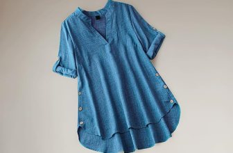 TADKEE Women’s Linen Blend Solid Regular Fit Tunic Top