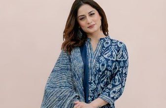 Arayna Women’s 100% Pure Cotton Ikat Printed Ethnic Straight Kurta Pant and Dupatta Set for Women