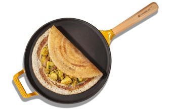 CUMIN CO. Cast Iron Non Stick Dosa Tawa 28 cm