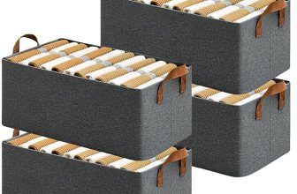 DAREV 4 Pcs Wardrobe Organizer for Clothes with Metal Frame Rectangle Storage Baskets