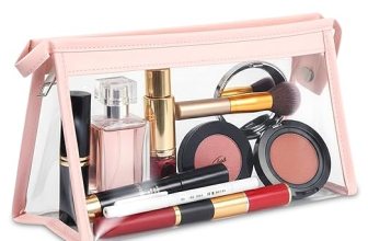 GLUN® Pink Transparent Makeup Pouch with Zipper