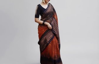 SGF11 Women’s Kanjivaram Soft Cotton Linen Silk Saree With Blouse Piece
