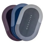 SITTELLA Rubber 3 Pieces (3.5Mm) Anti-Skid Water Soaking Oval Bathroom Print Door Mat