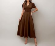 Shasmi Girl’s & Women’s Solid Color V-Neck A-Line Maxi Dress for Women