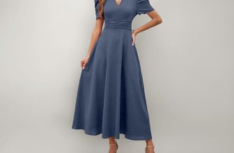 Shasmi Girl’s & Women’s Solid Color V-Neck A-Line Maxi Dress for Women