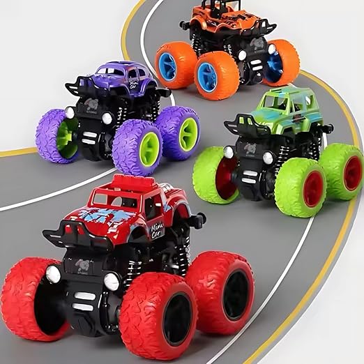 Latest Deal On Storio Pack of 4 4x4 Friction Powered Mini Monster Trucks for Boys 3-7 Years - Dealsified