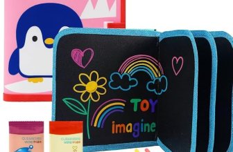 Toy Imagine 14 Pages Erasable Doodle Book with Markers & Wet Wipes Reusable Drawing & Coloring Pad