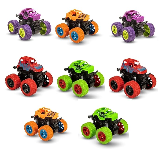Latest Deal On Toy Imagine 360° Stunt Friction Monster Truck Pack of 8 - Dealsified