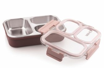 WARMEO BENTO Microwave-Safe Stainless Steel Lunchbox with 3 compartments