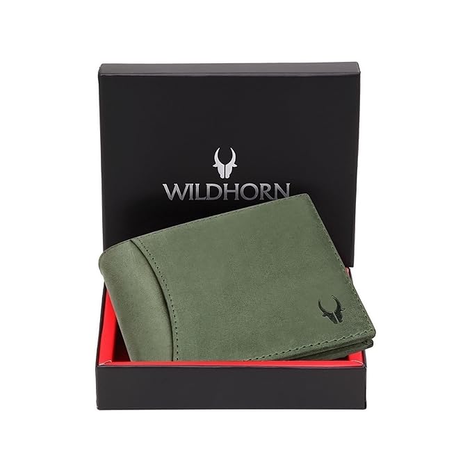 Latest Deal On WildHorn Wildhorn India Oliver Green Leather Men's Wallet - Dealsified