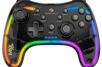 Zebronics MAX FURY Transparent RGB LED Illuminated Wired Gamepad for Windows PC
